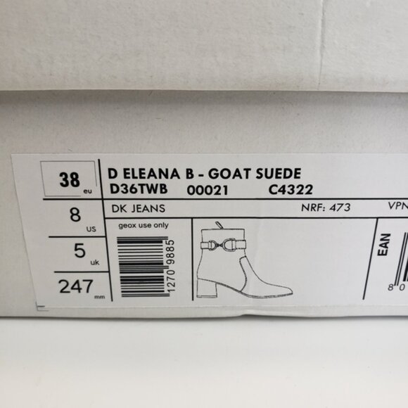 Geox Bootie Horsebit Navy Blue Eleana Suede Ankle Boot Goldtone NEW sz 8 - Picture 13 of 13